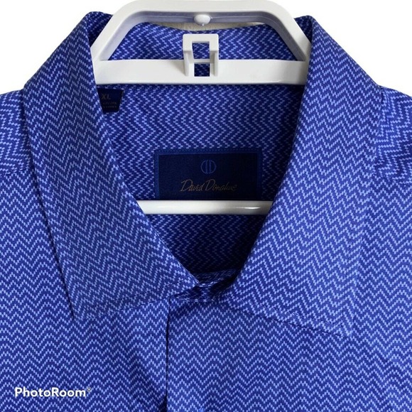 🔥 David Donahue Zigzag Striped Long Sleeve Shirt 🔥sale - Picture 4 of 8
